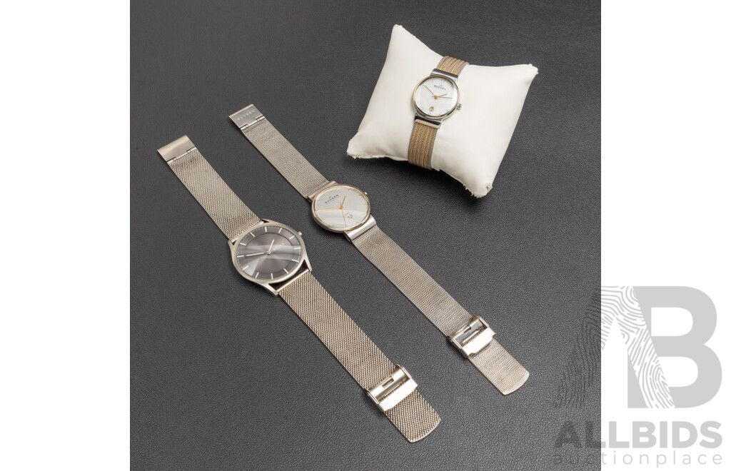 Collection of Men's and Ladies' Skagen Watches - Lot of 3