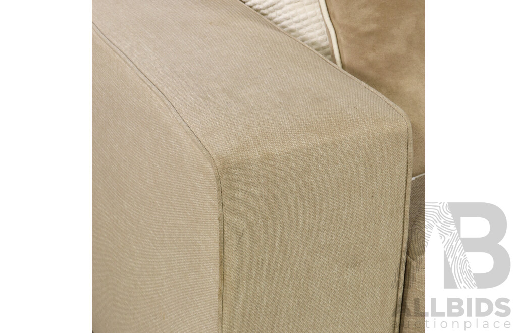 Large Fabric L Shaped Lounge Suite with Ottoman