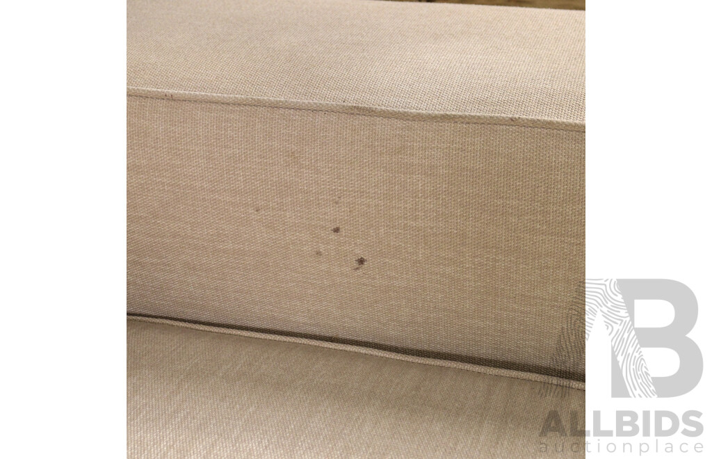 Large Fabric L Shaped Lounge Suite with Ottoman