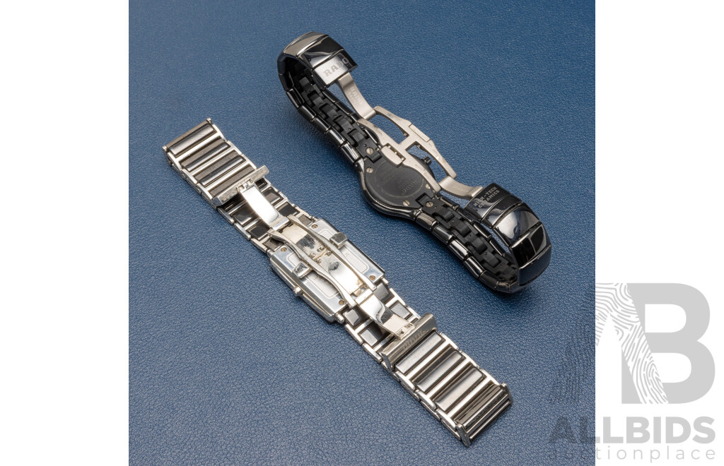 Rado Swiss High Tech Black Ceramic Watches - Lot of 2