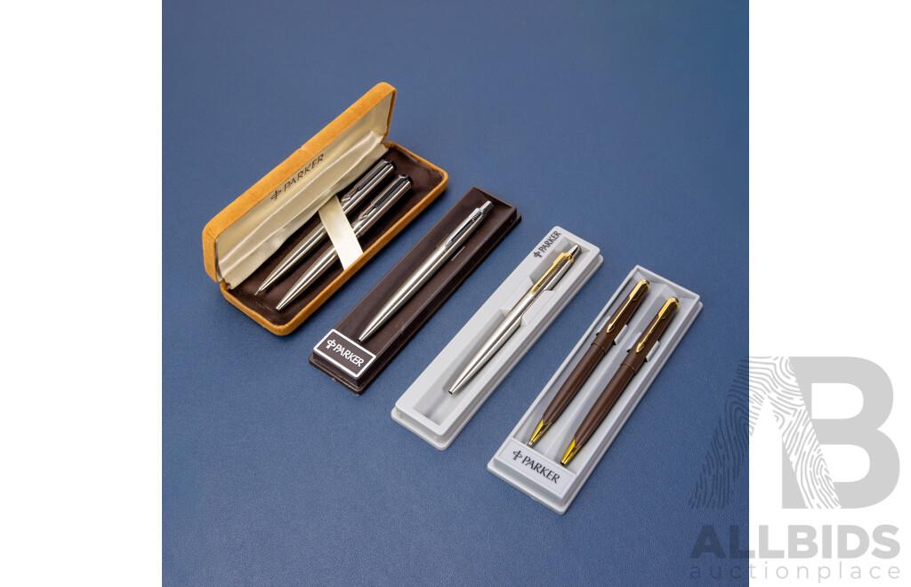 Collection of Six Vintage Parker Ballpoint Pens