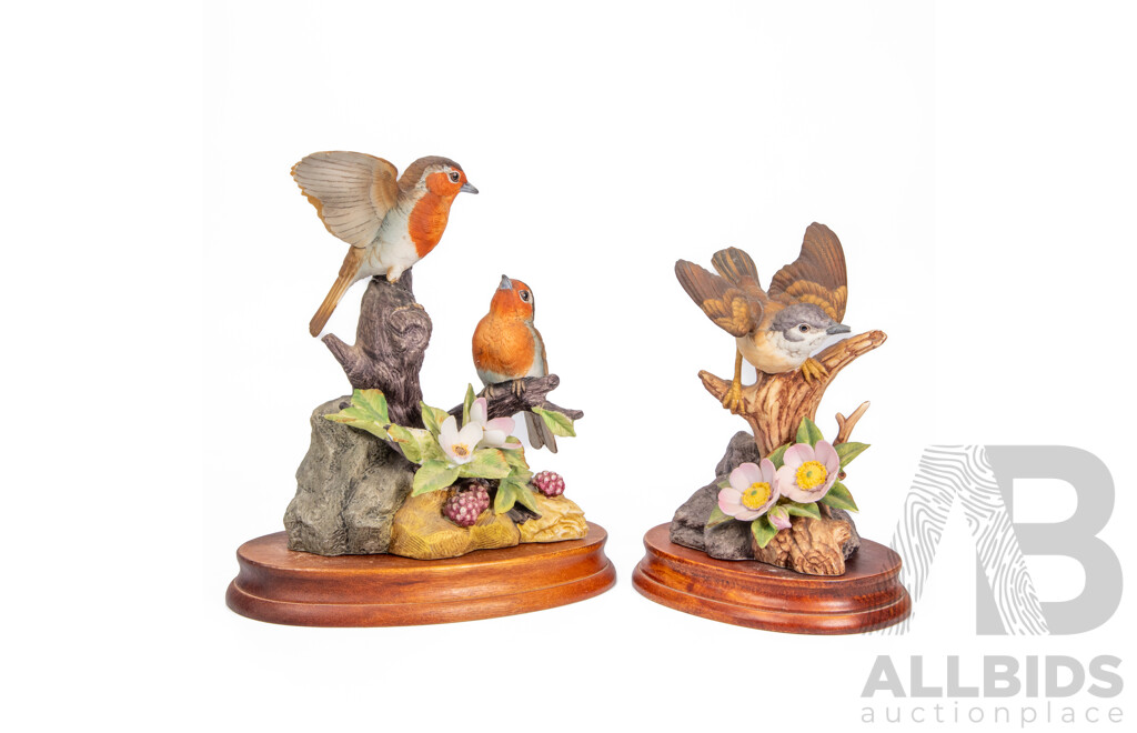 Pair of Fine Porcelain Bird Figures by Kowa