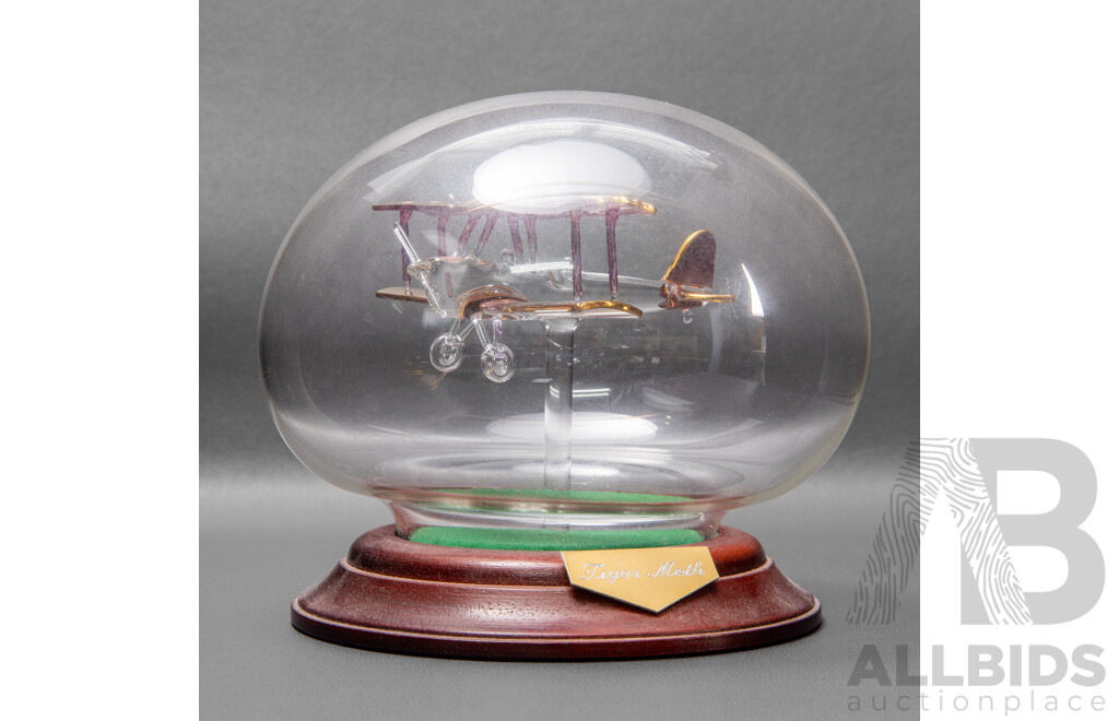 Hand Blown Glass Tiger Moth in Glass Sphere by Northumbrian Glass