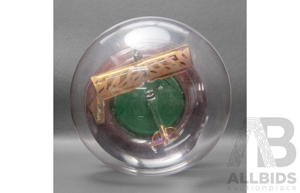 Hand Blown Glass Tiger Moth in Glass Sphere by Northumbrian Glass