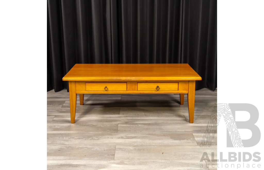 Modern Timber Coffee Table with Two Drawers