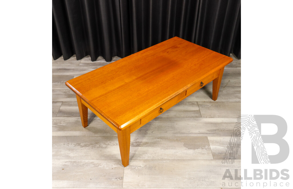 Modern Timber Coffee Table with Two Drawers