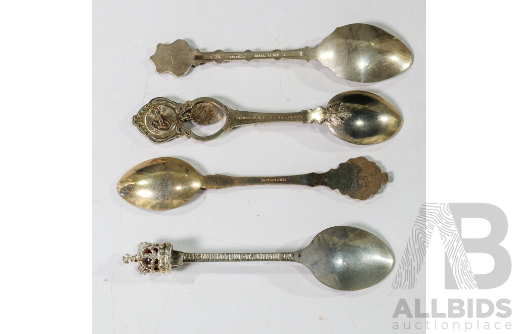 Collection of Vintage Souvenir Teaspoons Including Australia, Russia, France, Scotland and More