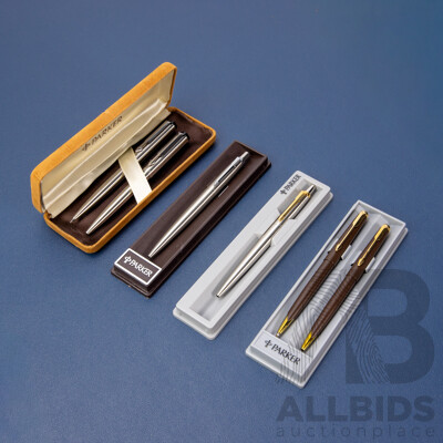 Collection of Six Vintage Parker Ballpoint Pens