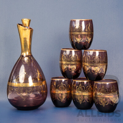 Vecchia Murano Decanter with Six Tumblers