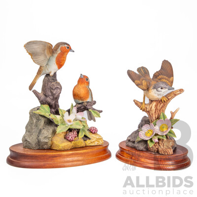 Pair of Fine Porcelain Bird Figures by Kowa