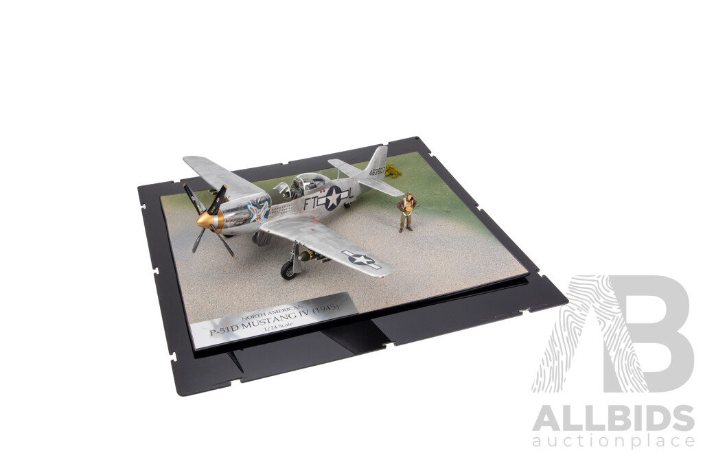 North American 1945 P51 D Mustang IV Model in Perspex Case - 1:24 Scale