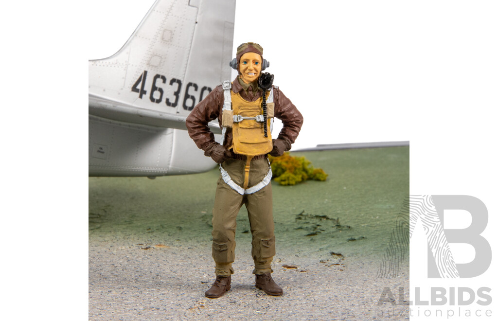 North American 1945 P51 D Mustang IV Model in Perspex Case - 1:24 Scale