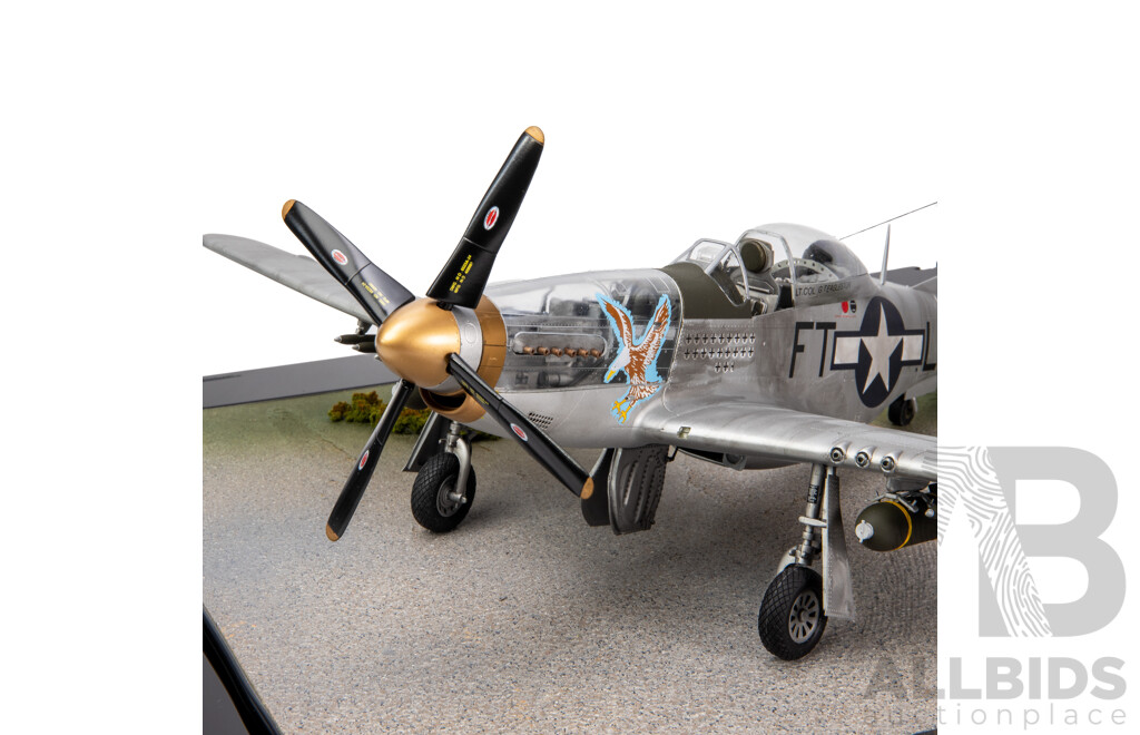 North American 1945 P51 D Mustang IV Model in Perspex Case - 1:24 Scale