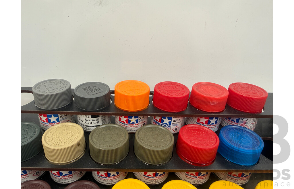 Tamiya Assorted Colours Acrylic Hobby Paint - 5 Tier Rack