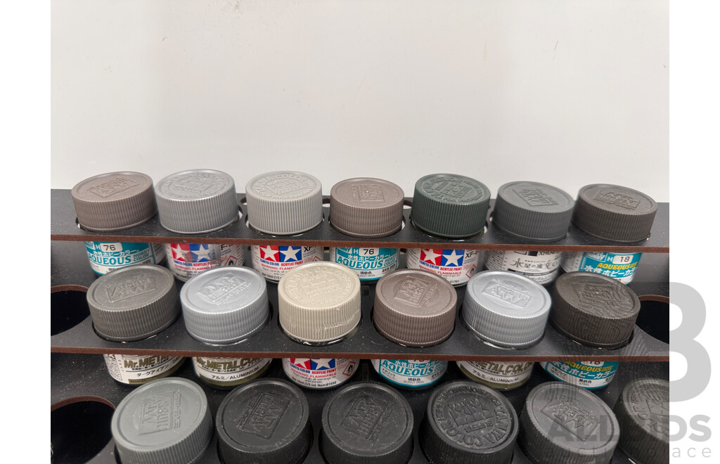 Assorted Acrylic Hobby Paint - 5 Tier Rack