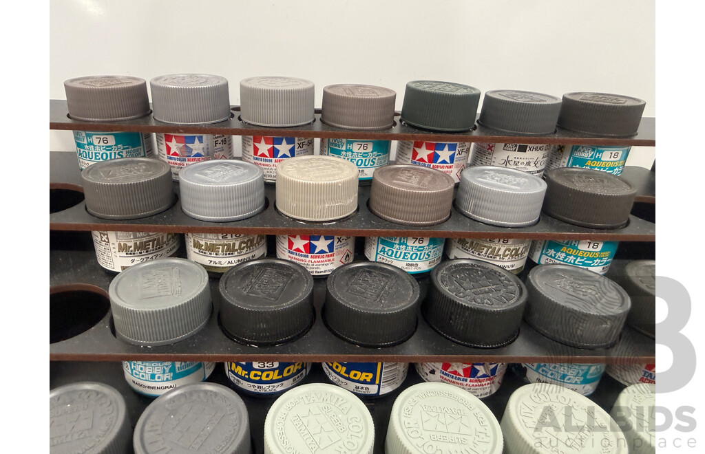 Assorted Acrylic Hobby Paint - 5 Tier Rack