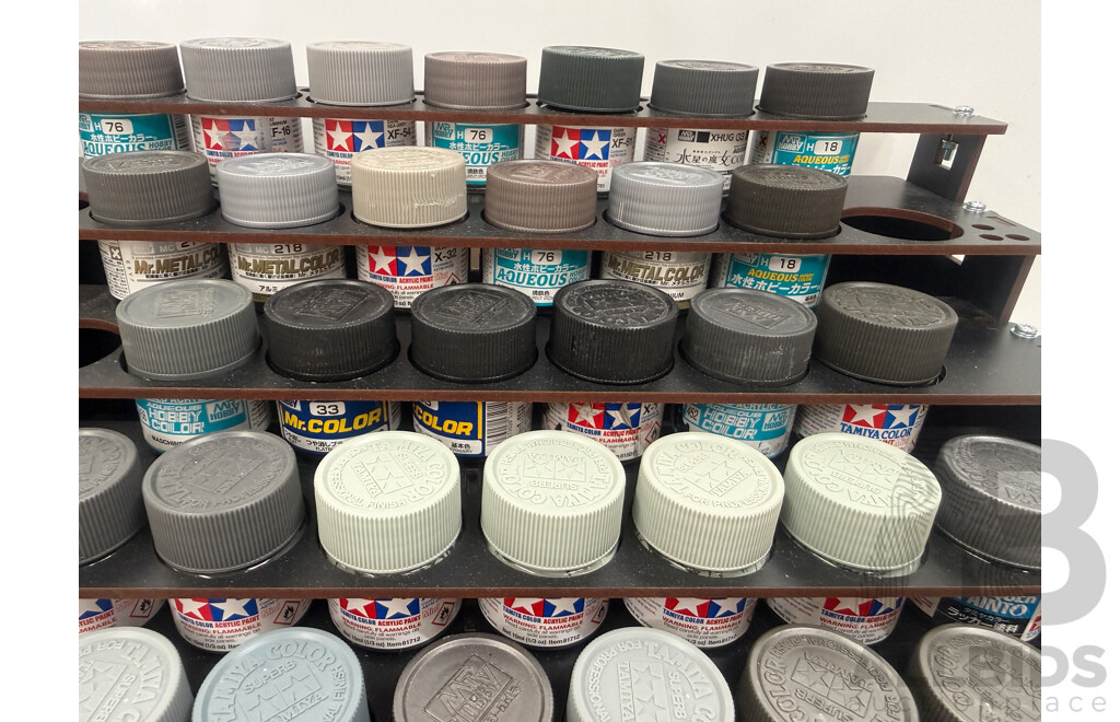 Assorted Acrylic Hobby Paint - 5 Tier Rack