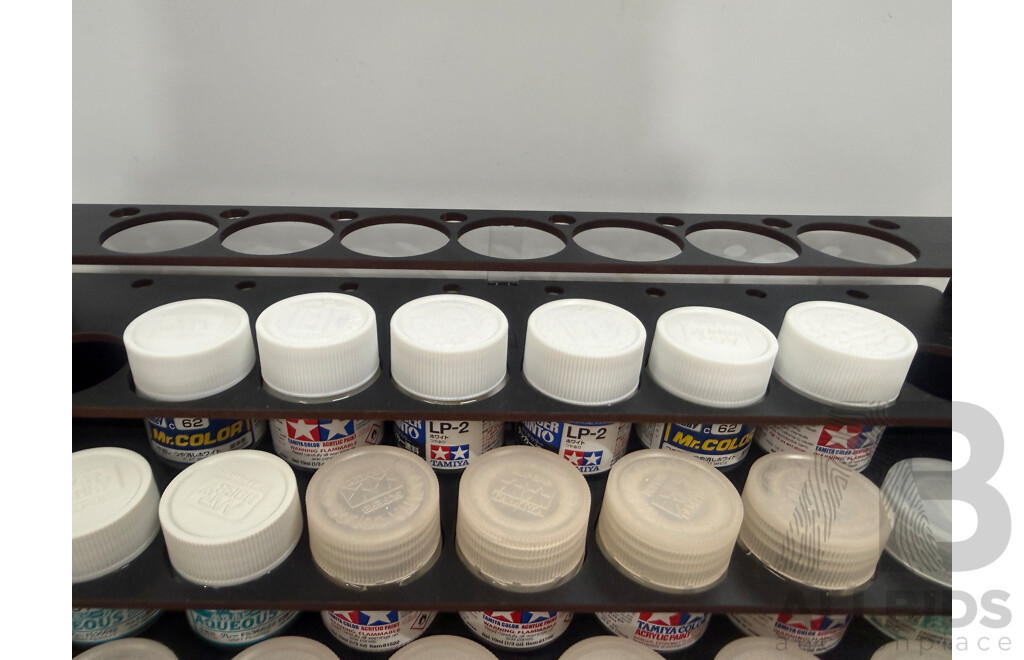Assorted Acrylic Hobby Paint - 5 Tier Rack