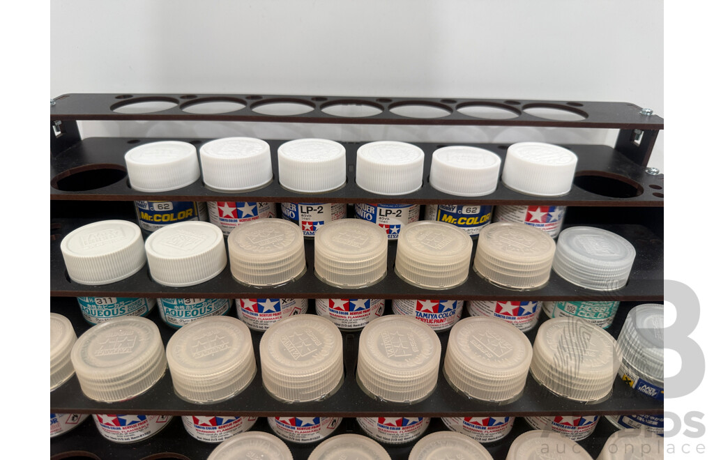 Assorted Acrylic Hobby Paint - 5 Tier Rack