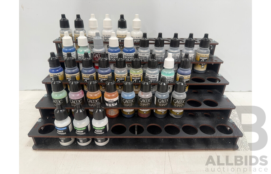 Assorted Hobby Paint - 5 Tier Rack