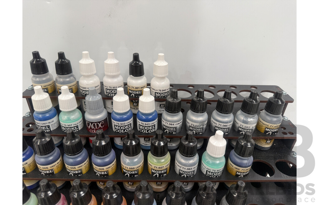 Assorted Hobby Paint - 5 Tier Rack