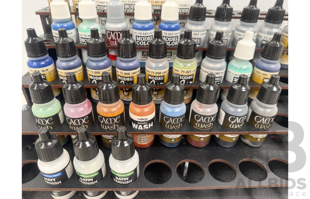 Assorted Hobby Paint - 5 Tier Rack