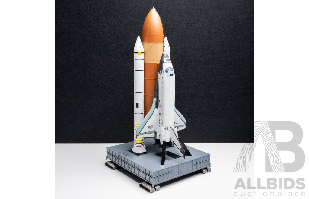 Revelle 1/144 Scale Model of Space Shuttle Columbia Mounted on Simulated Launch Pad,