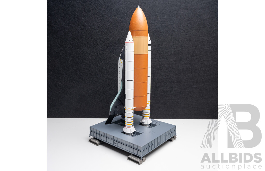 Revelle 1/144 Scale Model of Space Shuttle Columbia Mounted on Simulated Launch Pad,