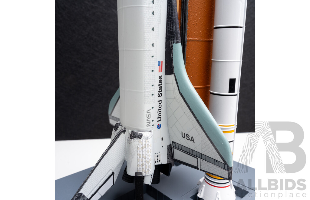 Revelle 1/144 Scale Model of Space Shuttle Columbia Mounted on Simulated Launch Pad,