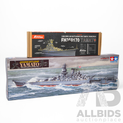 Tamiya Model Yamato Battleship with Flyhawk High Detail Kit - 1:350 Scale