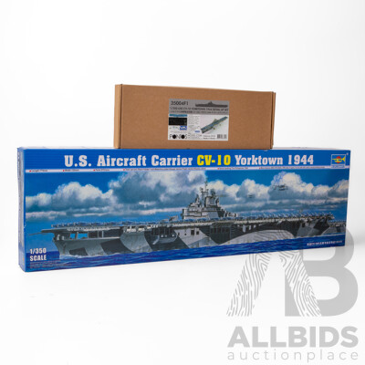 Trumpeter Model U.S Aircraft Carrier CV-10 Yorktown 1944 with Pontos Detail Up Set - 1:350 Scale