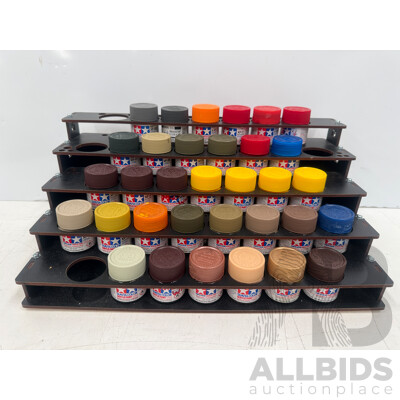 Tamiya Assorted Colours Acrylic Hobby Paint - 5 Tier Rack