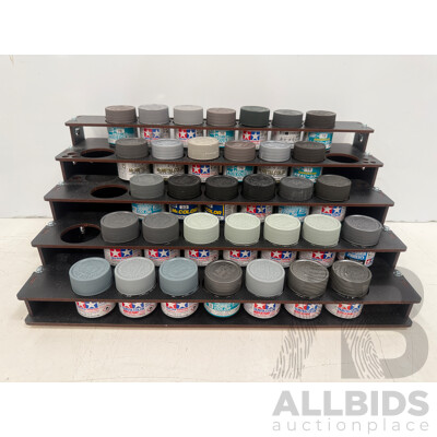 Assorted Acrylic Hobby Paint - 5 Tier Rack