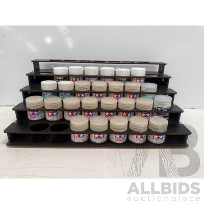 Assorted Acrylic Hobby Paint - 5 Tier Rack