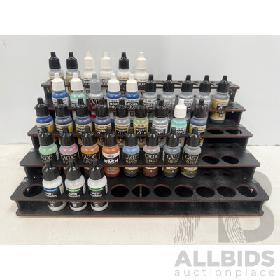 Assorted Hobby Paint - 5 Tier Rack