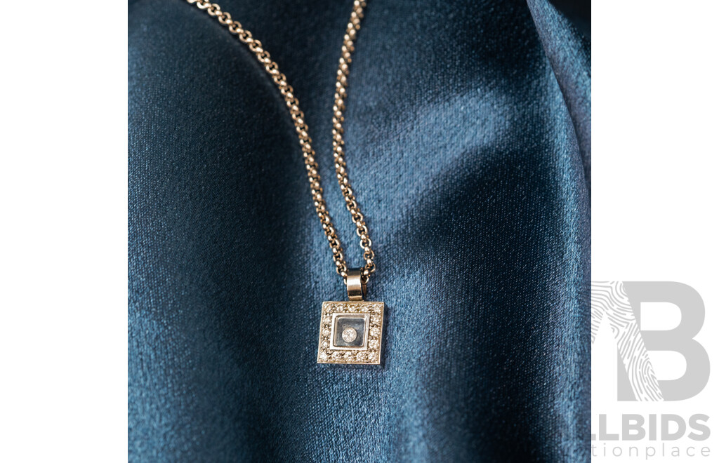 Chopard Geneve 18ct White Gold Necklace and Diamond Pendant - Length 39.5cms