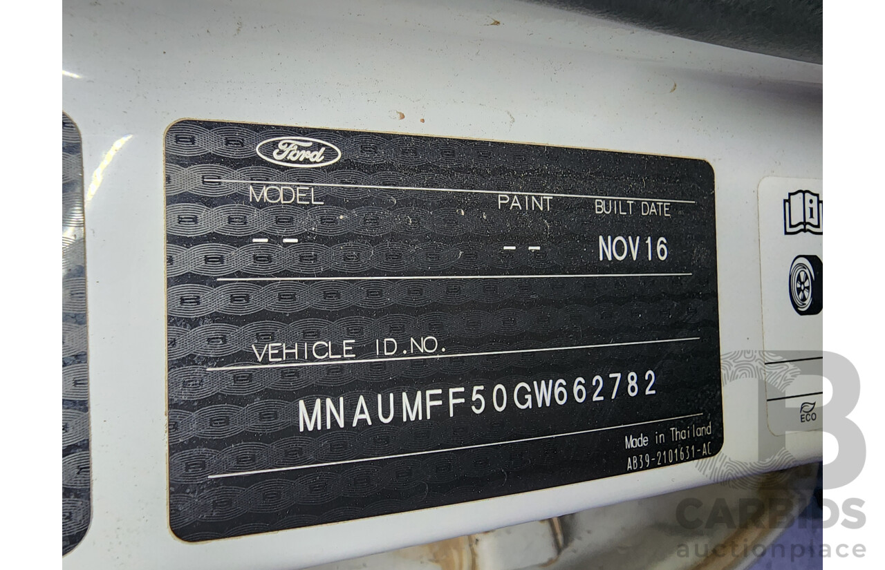 12/2016 Ford Ranger XLT 3.2 (4x4) PX MKII Dual Cab Utility White 3.2L