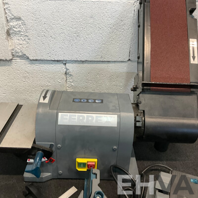 FERREX Belt and Disc Sander, FERREX Sharpener, OZITO Router and Corded Angle Grinder - Lot of 4