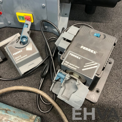 FERREX Belt and Disc Sander, FERREX Sharpener, OZITO Router and Corded Angle Grinder - Lot of 4