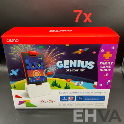 OSMO Genius Starter Kit for Ipad, 7 Games Focusing on Math, Spelling and Problem Solving Skills - Lot of 7