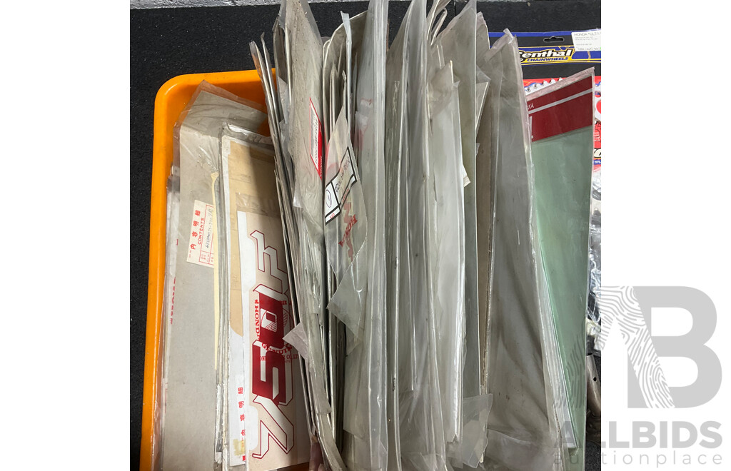 Assorted Motorbikes Spare Parts  and Stickers for Honda, Yamaha and Aftermaket Brands