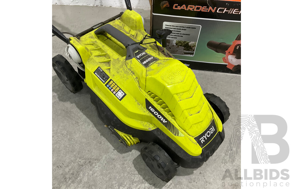 RYOBI Lawn Mower and GARDEN CHIEF Blower