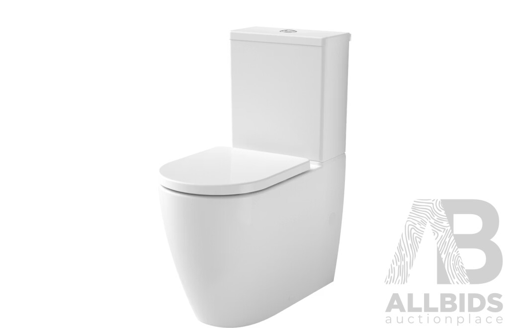 CAROMA Urbane CleanFlush Bottom Inlet Toilet Suite (843115W)
