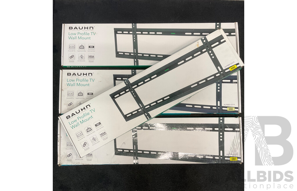 BAUHN Low Profile TV Wall Mount - Lot of 4