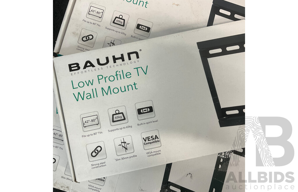 BAUHN Low Profile TV Wall Mount - Lot of 4