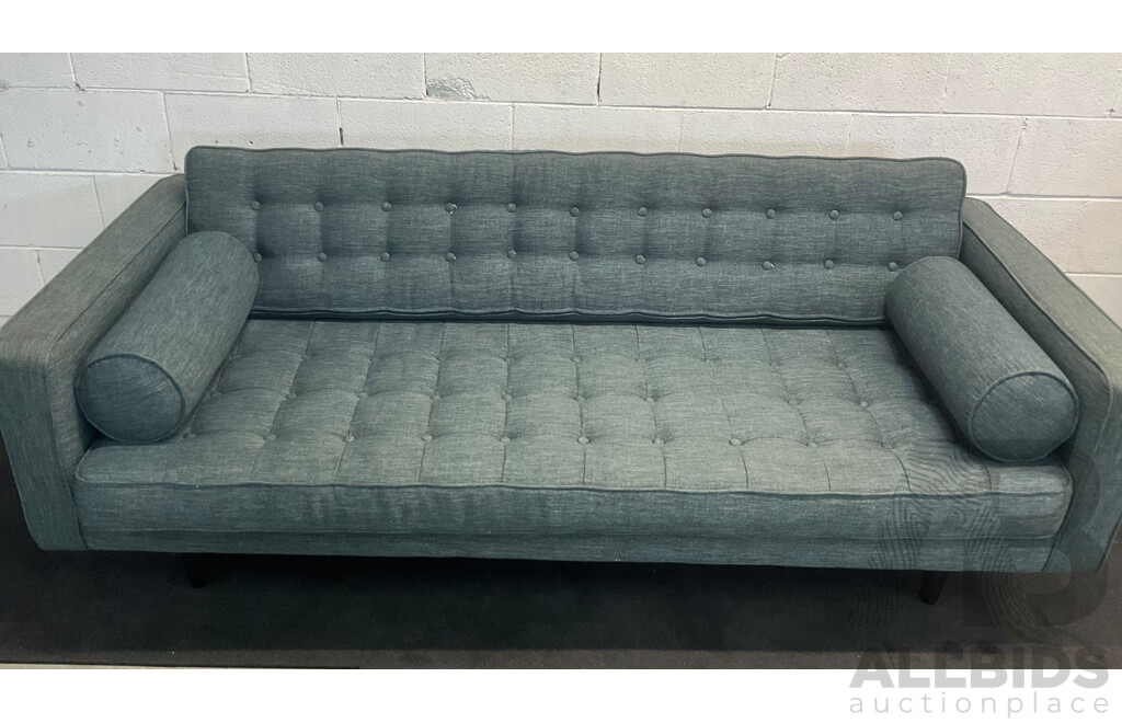 3 Seater Fabric Sofa (Blue-gray)