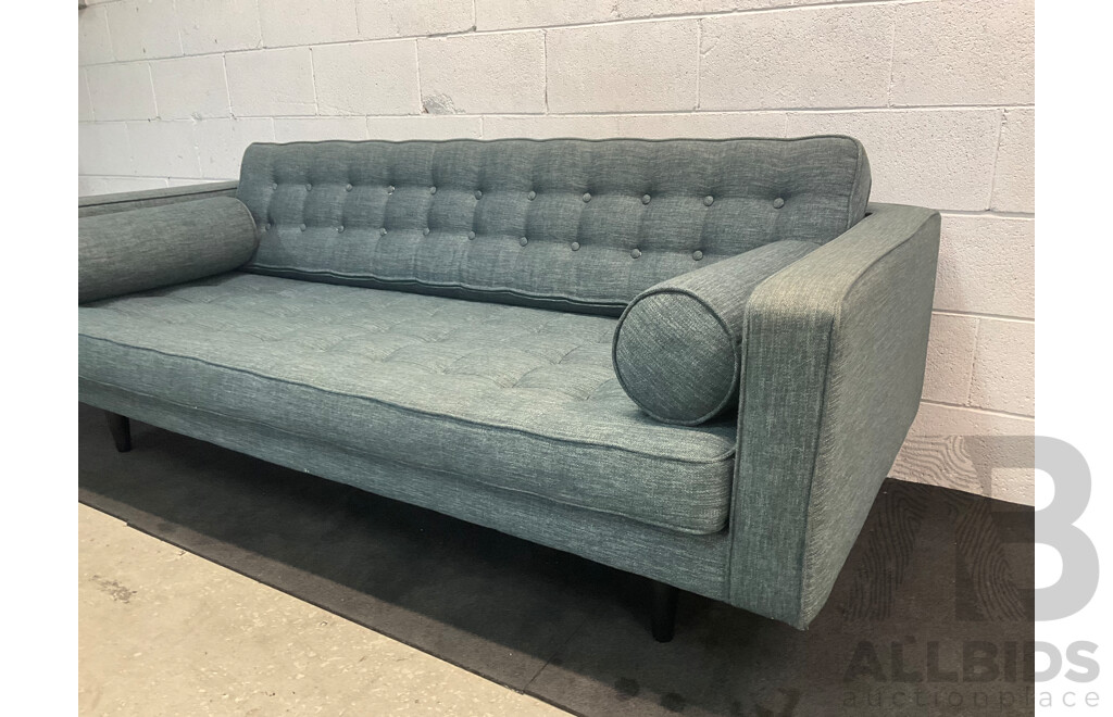 3 Seater Fabric Sofa (Blue-gray)