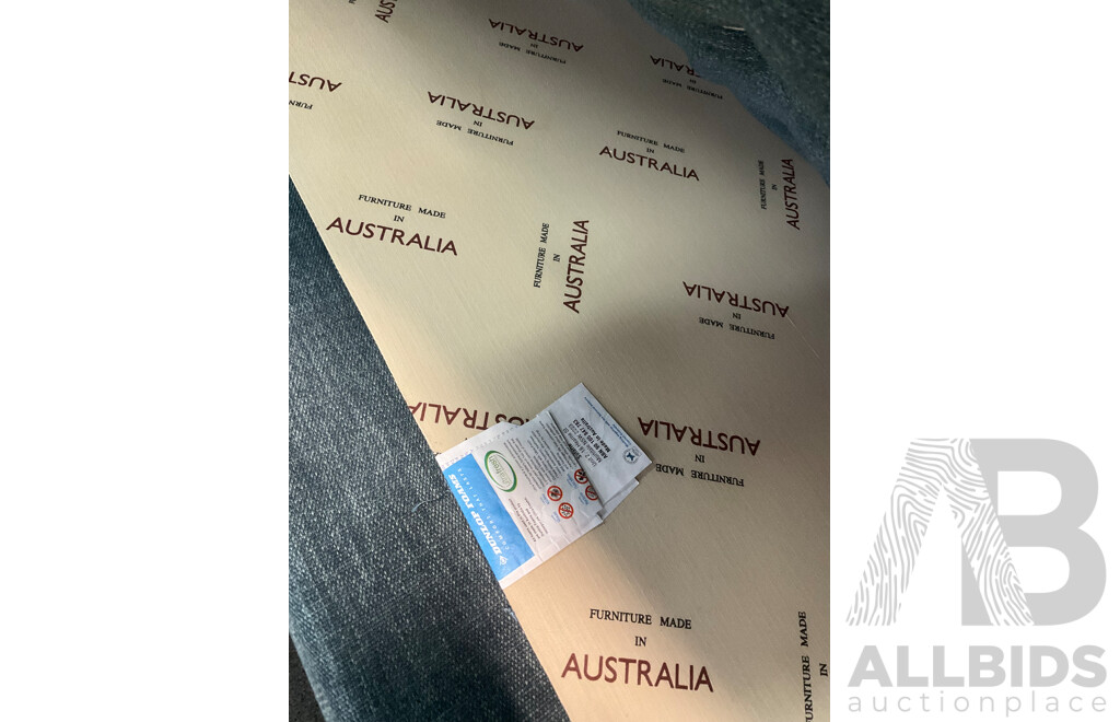 3 Seater Fabric Sofa (Blue-gray)