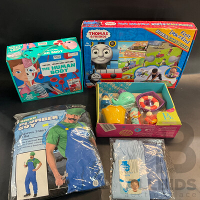 Thoma's & Friends First Book & Giant Puzzle & the Human Body Puzzle & Green Plumber Guy Costume and More