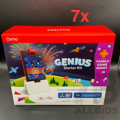 OSMO Genius Starter Kit for Ipad, 7 Games Focusing on Math, Spelling and Problem Solving Skills - Lot of 7